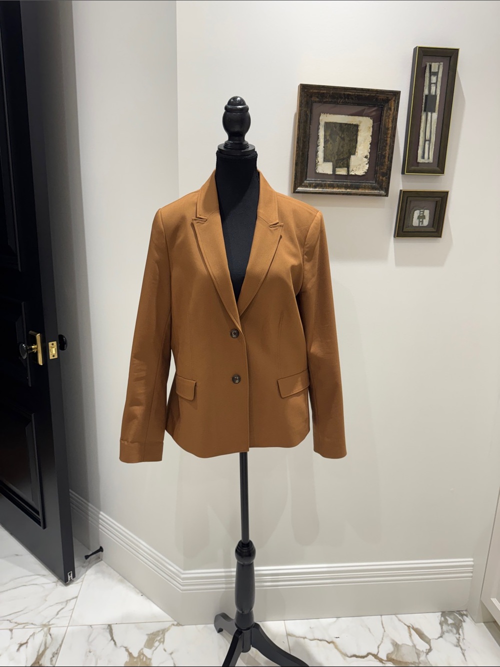 Simons Camel Brown Notch-Lapel Blazer